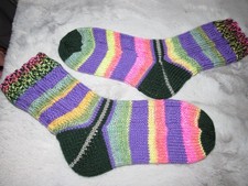 ~Warme dickere Strick Woll Socken Gr.40/41~schöne Farben~handgestrickt~Neu
