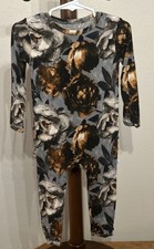 Posh Peanut Bamboo Baby Paige Peony One Piece Ruffle Romper 18-24 Months No Feet