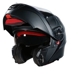 Nitro F441 Flip-Front Motorcycle Helmet Uno Satin Black