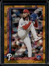 2025 Topps Chrome Sapphire Matt Strahm #178 Gold Refractor /50 Phillies