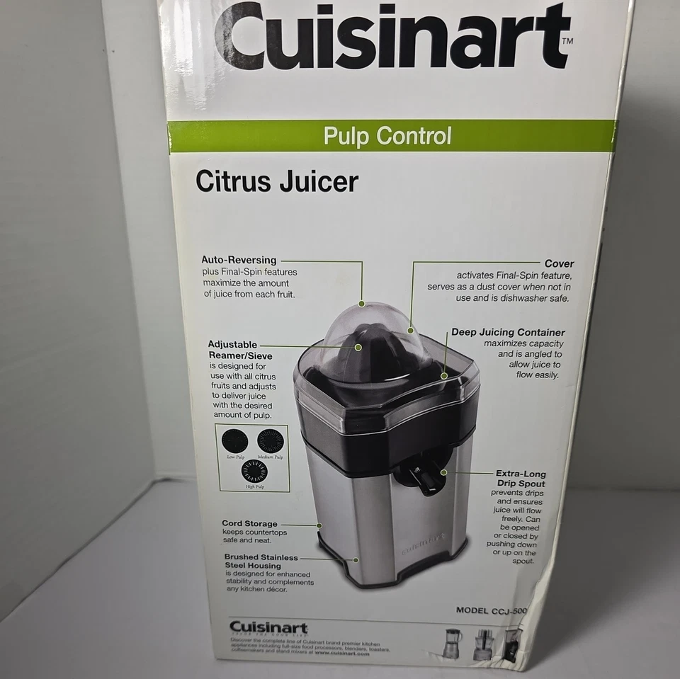 Exprimidor de cítricos Cuisinart CCJ-500 control de pulpa escariador ajustable Foto 3 de 4