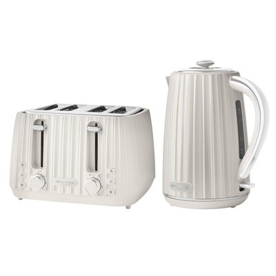Imperial Wasserkocher und Toaster Set, 1,7 l Schnellkochender Wasserkocher & 4 Scheiben Toaster - Weiß