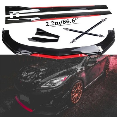 For Mazda speed 3 Front Bumper Lip Splitter Spoiler Glossy Black Red Body Kit