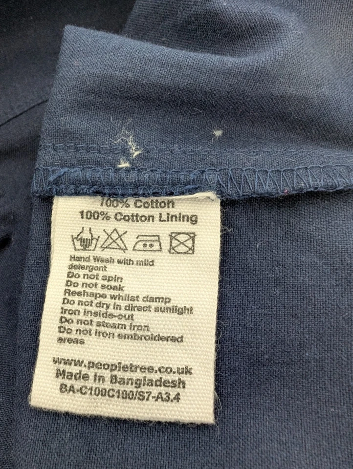 *NEU / UNGETRAGEN* navy Kleid von People Tree, Bio-Baumwolle, Größe: 38 (EU) - Bild 3 von 3