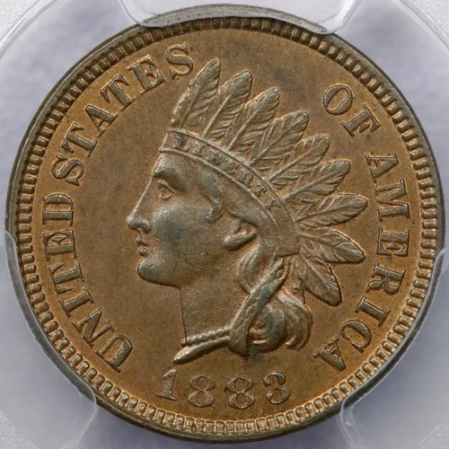 1883 1c Indian Head Cent - PCGS MS 64 RB