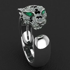 Men's Classic Style Panther Ring 925 Silver 3Ct Marquise Lab Created Diamond