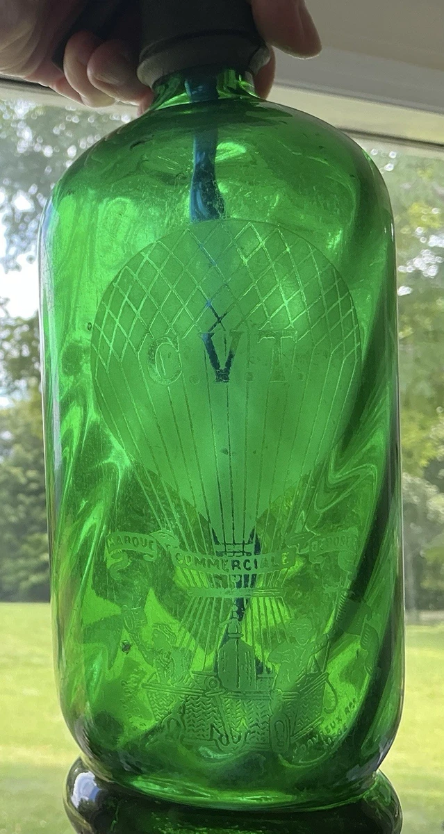 Vintage Seltzer Bottle Green for sale | eBay