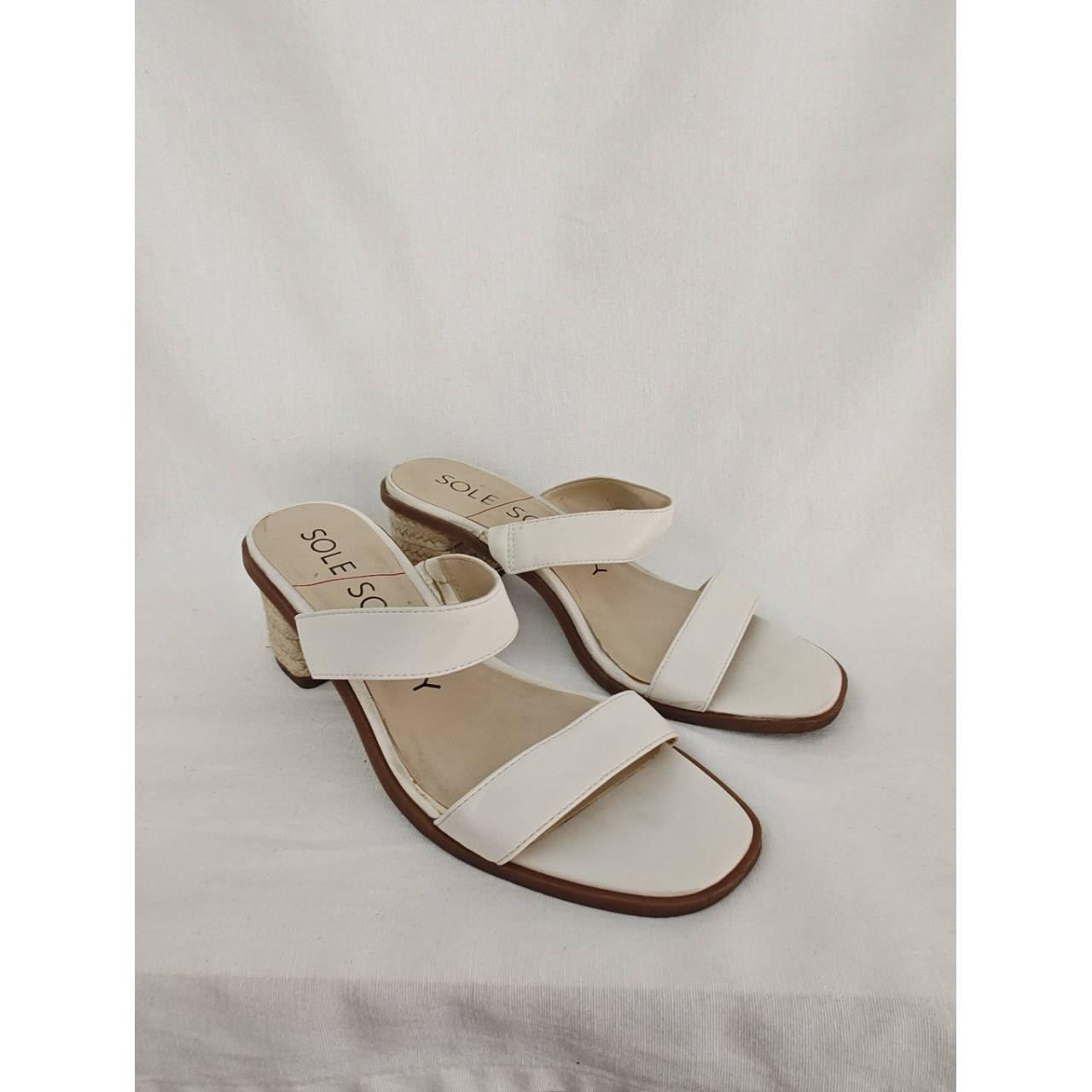 SAOLA Sandali Sole Society LUNESPA tacco a blocco due cinturini pelle vegan juta doppio 8 5