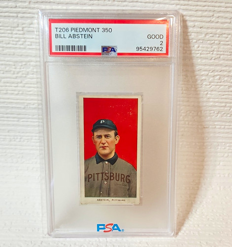 T206 Piedmont 350 Bill Abstein Pittsburgh Baseball Tobacco Card PSA 2 Good