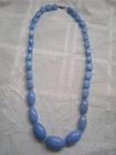 AIL Aluma Blue 33 CHALCEDONY Bead Stones Sterling Silver Clasp Necklace 250 Gram — photo 4