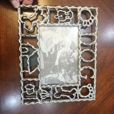 Metal Man's Best Friend 4 X 6 Picture Frame Dog, Bone, Paw Print, Home