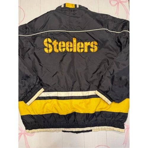 Vintage 90’s Pittsburgh Steelers Men's Black & Yellow Team Jacket Size Large image 6