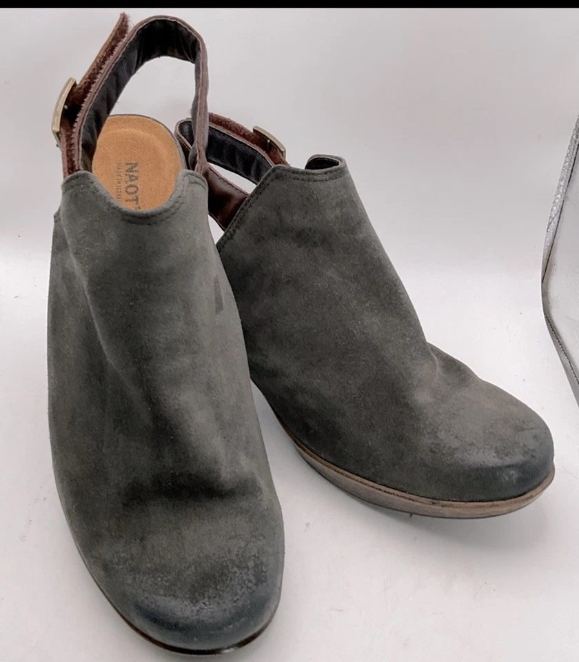 Naot ladies upgrade mules clogs 40 us 9- 9.5 grey brown suede leather lagonlook - Image 3 of 4