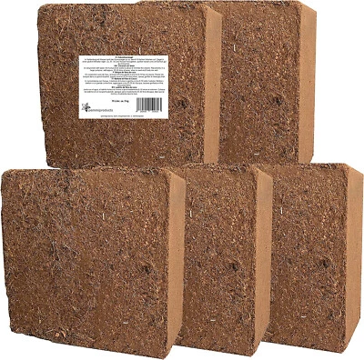 PEMMIPRODUCTS Kokosziegel 5 x 70 Liter, gesamt: 350 Liter, ca. 5 kg je Ziegel, Terrarien