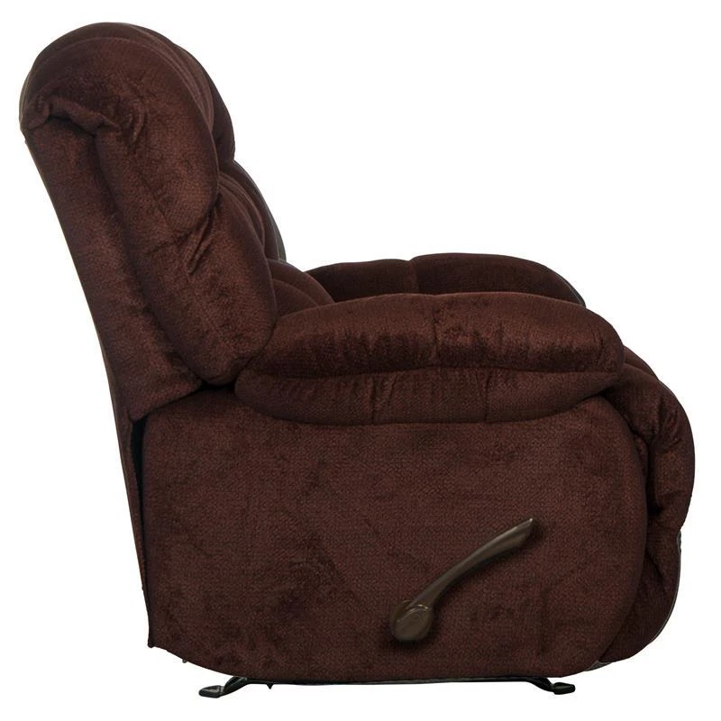 Johnson Chaise Rocker Recliner in Cranberry Red Polyester Fabric - Image 2 of 4