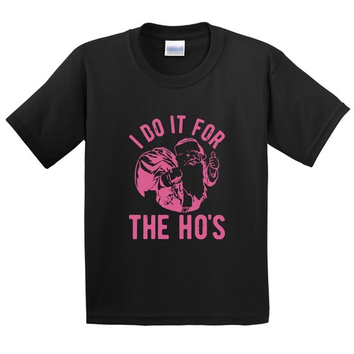 I Do It For The Hos Kid Funny T Shirt Santa Christmas Party Gift Humor Sarcastic - Picture 13 of 44