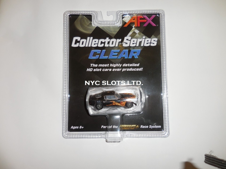 AFX Wildfire Camaro Blue & White Flame Mega G+ Slot Car, HO Scale 1/64, Also Fits Auto World 22046