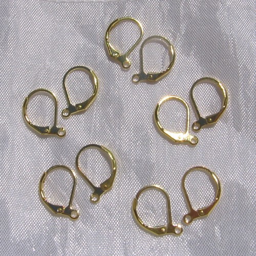 SET 10 HALTERUNGEN SCHLAFOHRRINGE 15x10MM VERSILBERT VERGOLDET BRONZE KUPFER  - Bild 4 von 9