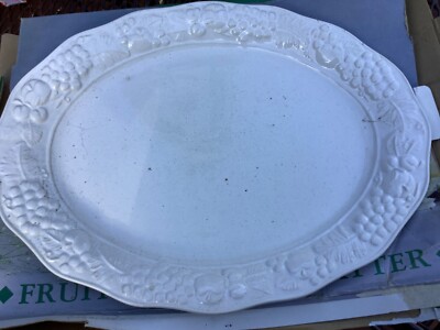 Kmart large fruit embossed platter, Taiwan, NIB