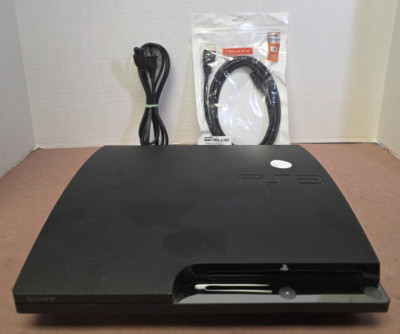 Sony PlayStation 3 Console  Black  With Plug and HDMI Cable FIRMWARE 4.46 (C10)