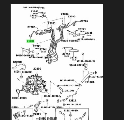 TOYOTA GENUINE PIPE SUB ASSY INJECTION NO.1 23701 - 17040 | eBay