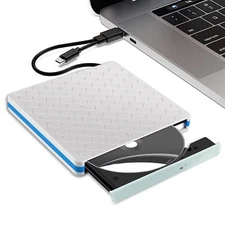 External CD DVD Drive CD-RW DVD-R Combo Burner USB 3.0 Type-C for Windows 11 10