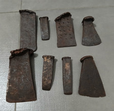 LOTTO 8 ANTICHI CUNEI SPACCA LEGNA SPACCALEGNA IN FERRO VINTAGE