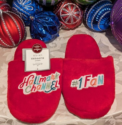 Hallmark Channel #1 Fan Christmas Holiday slippers sizes S/M or L