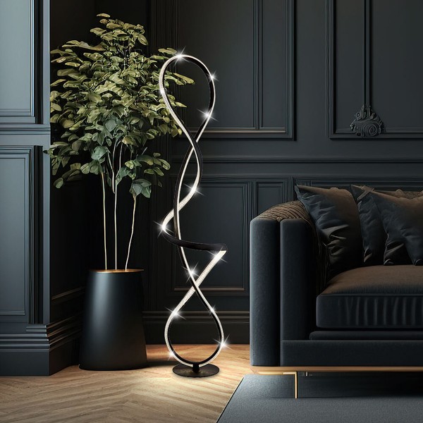 Stehlampe Stehleuchte Designlampe Led Kristallleuchte Wohnzimmerlampe H 135 Cm-image