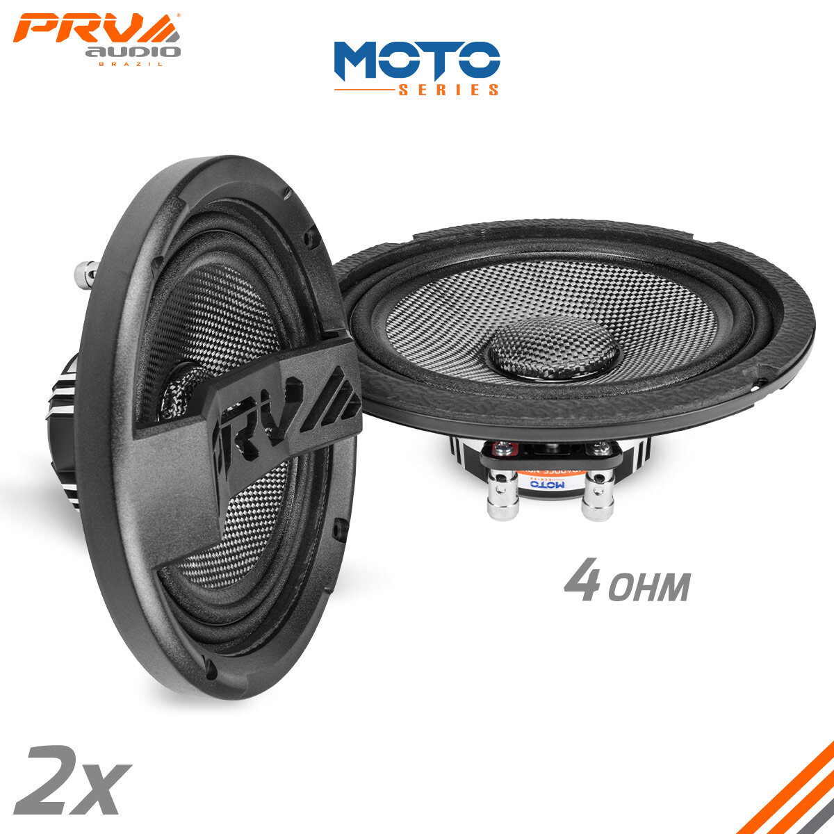 2x PRV 6.5 Motorcycle Speakers Waterproof 800W 4 Ohm MT6MR400CF
