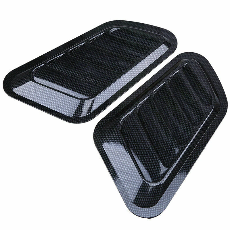 2x Capó de admisión de flujo de aire universal para automóvil Capó de ventilación Fibra de carbono Accesorios Decoración Foto 4 de 4