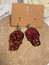 Skull Hanging Light Weight Resin Earrings Halloween