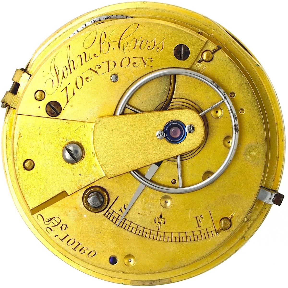 JOHN B CROSS LONDON ENGLISH LEVER FUSEE POCKET WATCH MOVEMENT