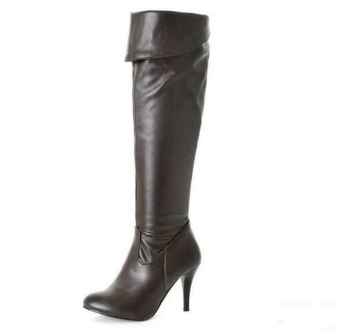 Sexy Womens pointed toe Stiletto Heel Faux suede Over The Knee Boots Shoes plus - Afbeelding 1 van 15