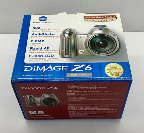 Konica Minolta DiMAGE Z6 6MP Digital Camera w/12x Anti-Shake Zoom & Case Manual - Picture 3 of 13