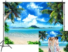 7x5ft Beach Photography Backdrops Ocean Photo Booth Wedding Party Background