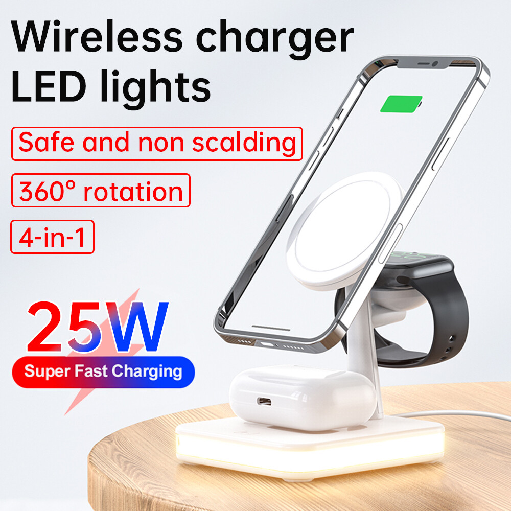 Wireless Charger Stand for iPhone AirPods Apple Watch Fast Charging Dock Station-image