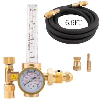 CO2 Argon Flow Meter Gas Regulator Gauge with Gas Hose Mig Tig Welding+Hose