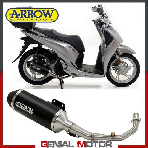 Full exhaust arrow Urban Aluminum Black Black Honda SH 125 2017 \u003e 2019 |  eBay