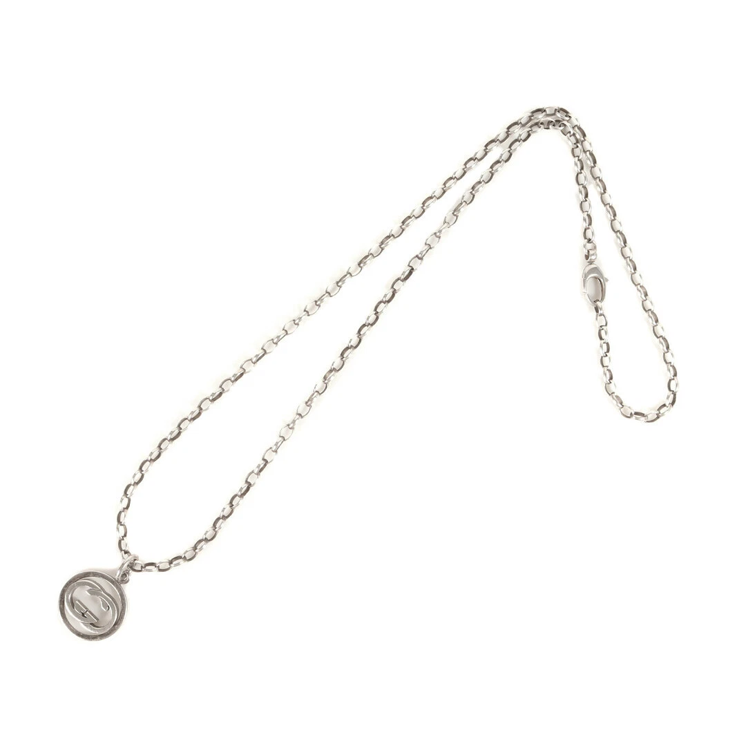 Collier Gucci cercle imbriqué GG argent Ag925 bijoux de luxe occasion BEEG 0