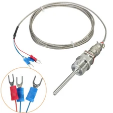 RTD PT100 Temperature Sensor Stainless Steel Probe 3 Wires 2M Cable -50~500°C