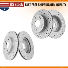 Front Rear Drilled Disc Brake Rotors Set For 2003-2007 Honda Accord