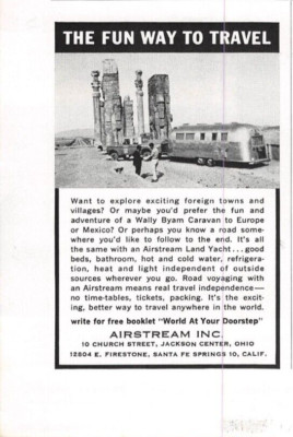 1960s Airstream Land Yacht Vintage Print Ad Wally Byam Caravan Adventure Travel