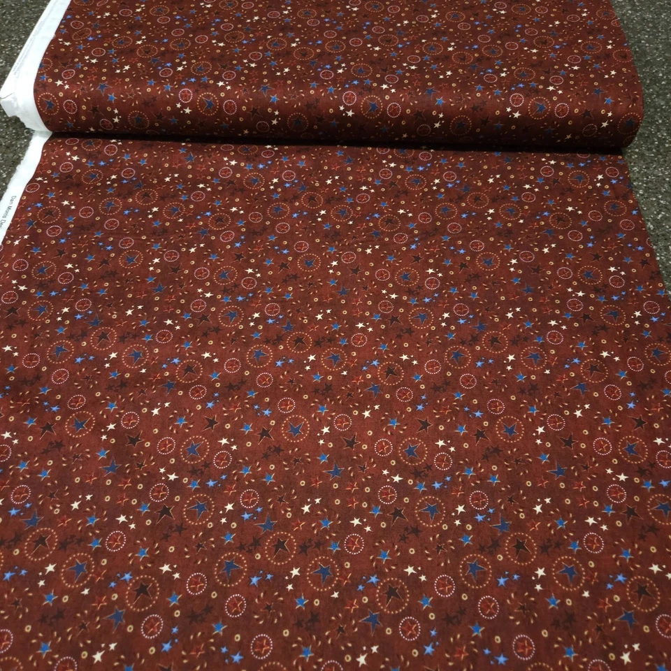 Stars & Stripes Forever BTY Dan Morris 绗缝宝藏葡萄酒蓝色星星 — 第 3/3 张图片