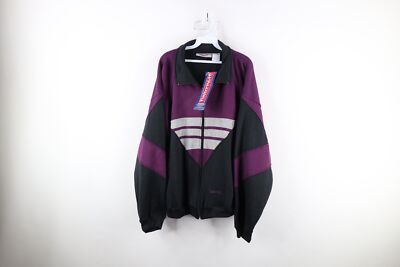 Deadstock Vintage 90s Spalding Mens Large Spell Out Color Block Track Jacket