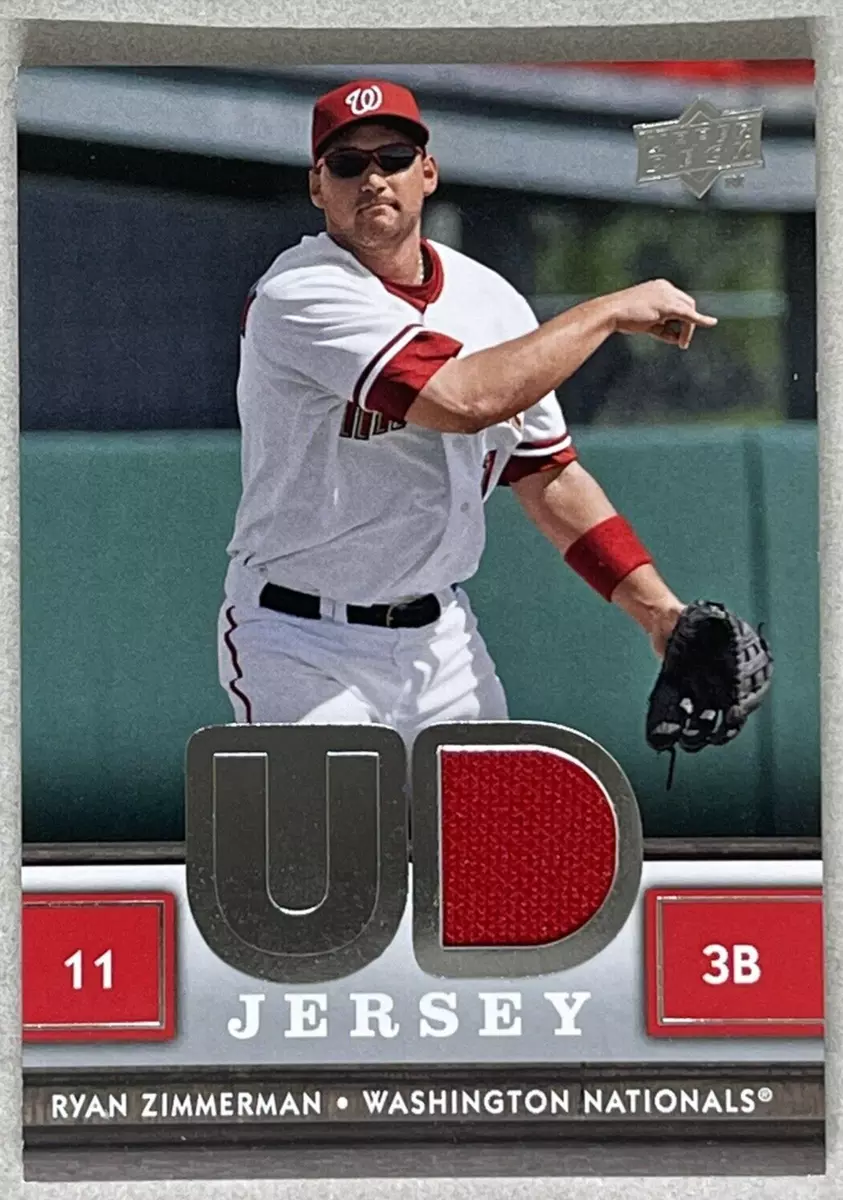 Ryan Zimmerman 2008 Upper Deck Jersey #UDJ-RZ, W Nationals Game Used  Memorabilia