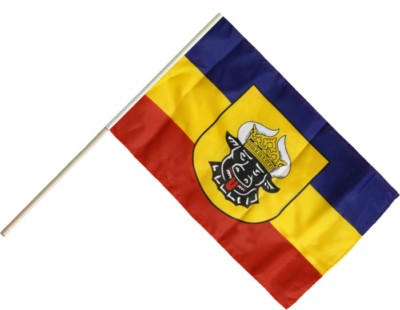Stockflagge Stockfahne Deutschland Mecklenburg alt 60x90cm Fahne Flagge mit Stoc
