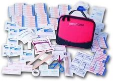 Justincase Family First Aid Kit For Home Car/Auto Travel Bag 125+ Items Sealed