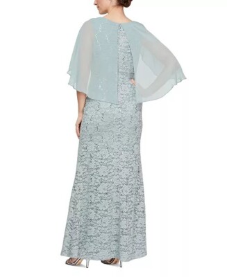 Macy's SL Fashions Green Dress Gown Size 14 | eBay