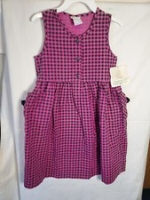 Nwt Girls Polly Flinders Dress Size 6 Color Purple With Black Squares.